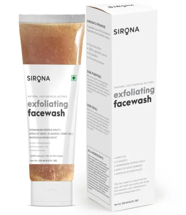 Sirona Sirona Natural Exfoliating Face Wash Facial Cleaner With Apricot & Flaxseed Extracts - 125 Ml