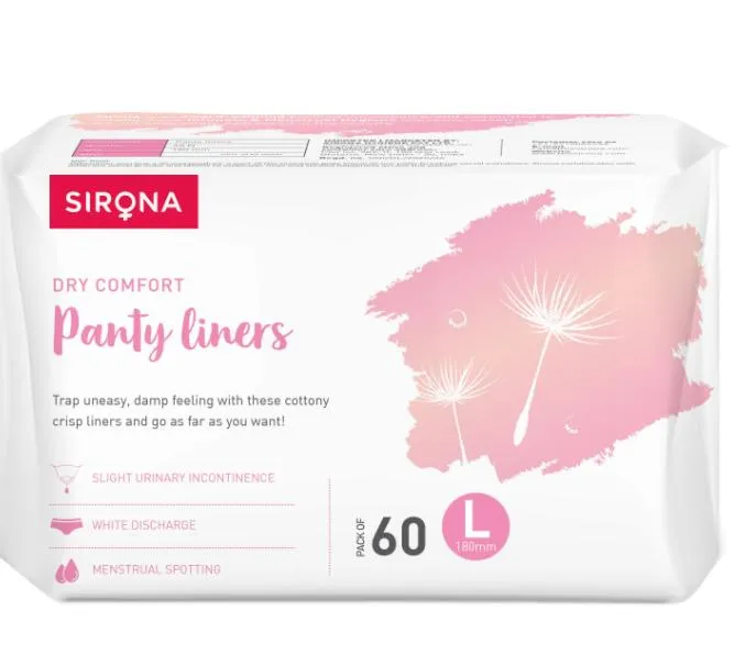 Sirona SIRONA Ultra-Thin Premium Panty Liners (Regular Flow) 60 Counts - Large
