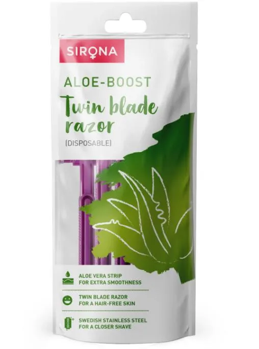 Sirona Sirona Disposable Shaving Razor for Women with Aloe Boost - Pack of 5