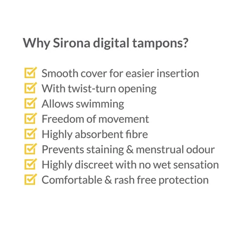 Sirona Premium Digital Tampon Heavy Flow - 12 Pieces