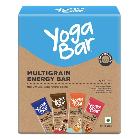 Yogabar Assorted Multigrain Energy Bar-Pack Of 10, 38g
