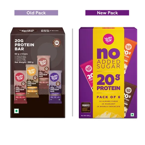 Yogabar Assorted 20 G Protein Bar-Pack Of 6, 70gm