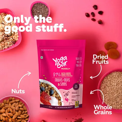 Yogabar Wholegrain Breakfast Muesli Fruits, Nuts & Seeds,700 gm