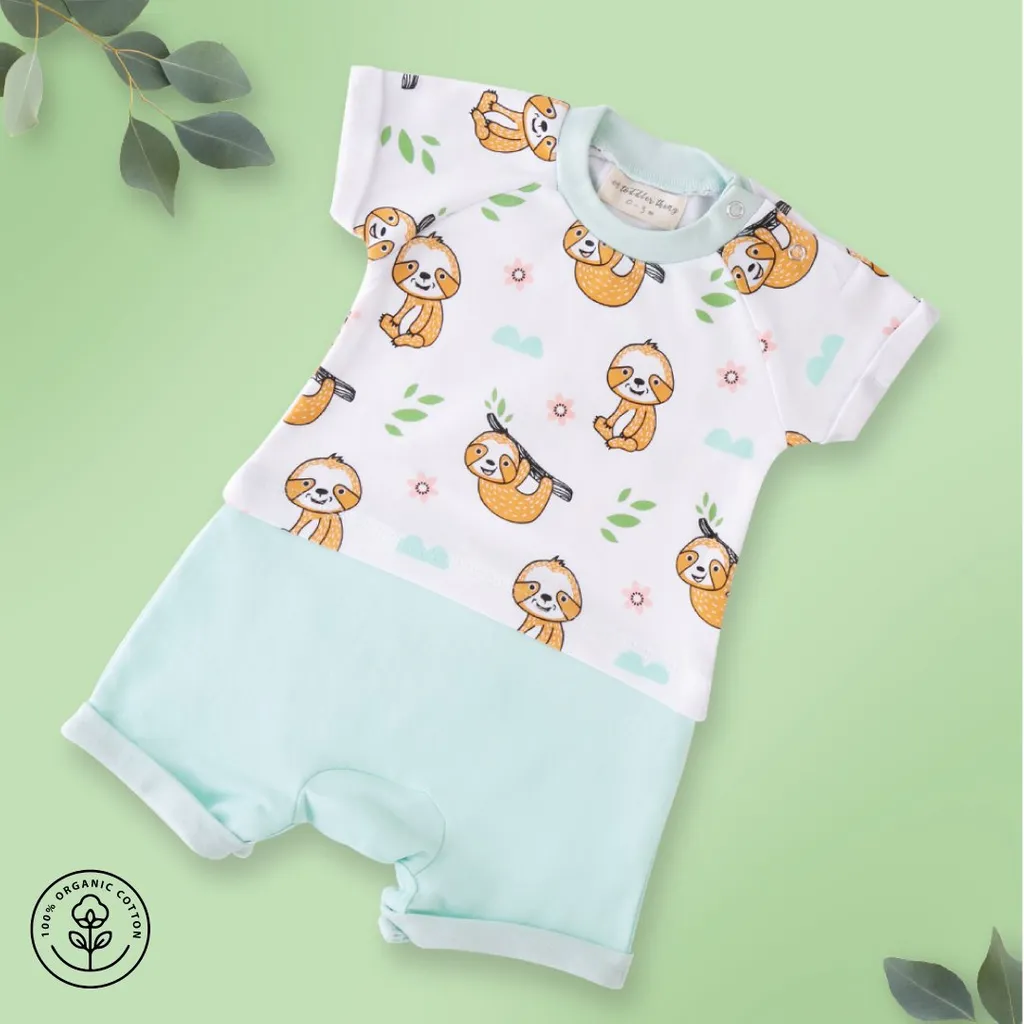 A Toddler Thing - Sloth Baby - Baby Organic Half sleeve Jumpsuit