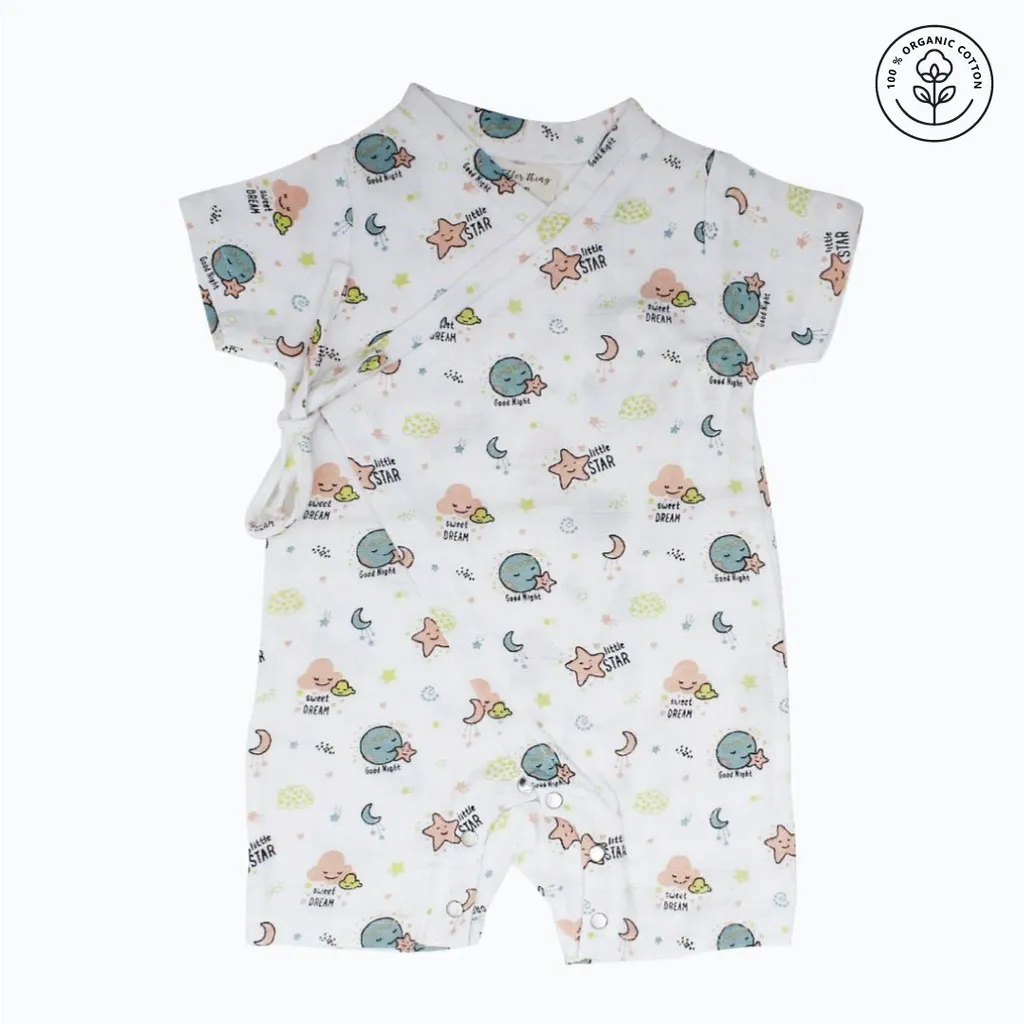 A Toddler Thing - Organic Muslin Knot Jumpsuit - Rockabye baby