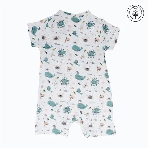 A Toddler Thing - Organic Muslin Knot Jumpsuit - Sea World