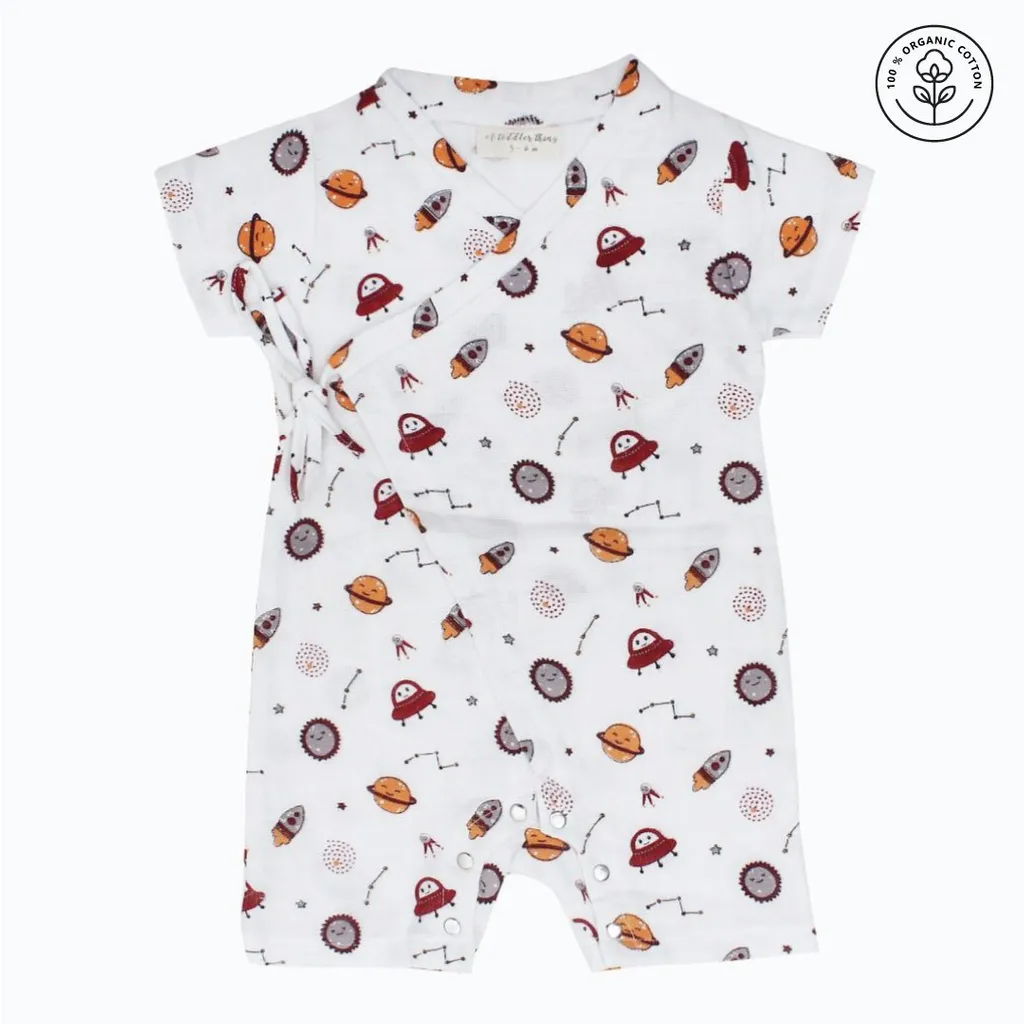 A Toddler Thing - Organic Muslin Knot Jumpsuit - Space Ranger