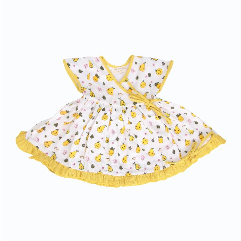 A Toddler Thing - Muslin Frock - Knot Type - Yellow Mellow
