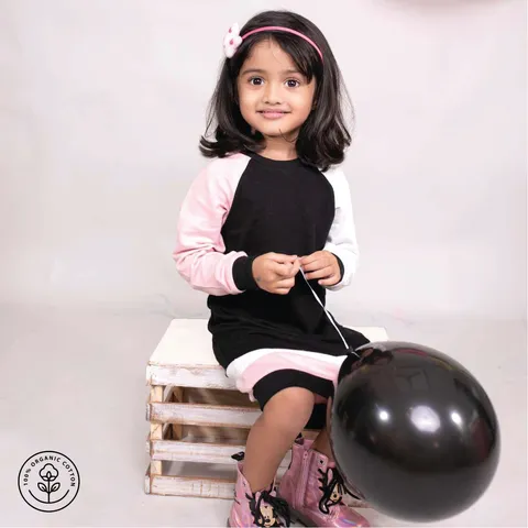A Toddler Thing - Organic TotWear - Black Rose - A-Line dress