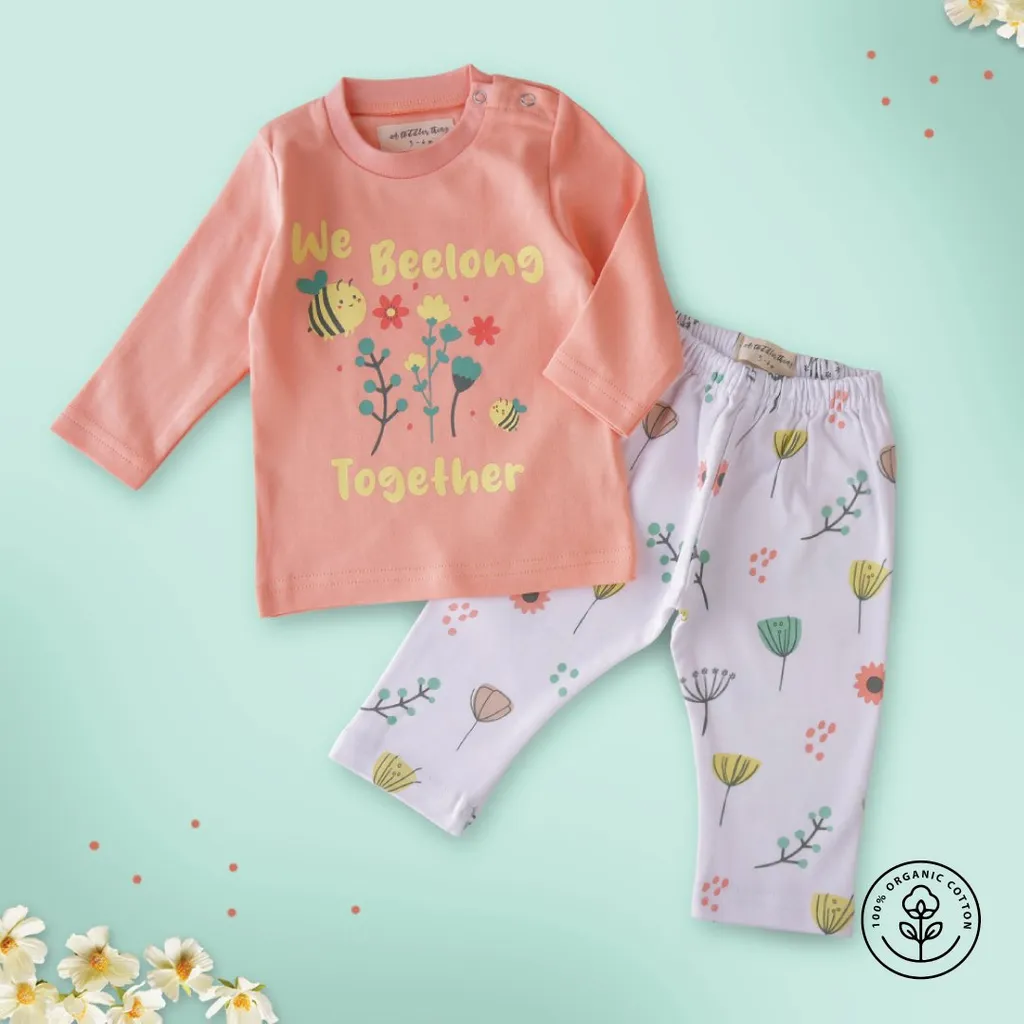 A Toddler Thing - Peach Top - Organic Full Sleeve Top and Pant