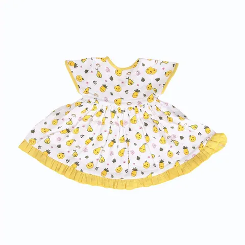 A Toddler Thing - Yellow Mellow - Muslin Frock (Knot Type)
