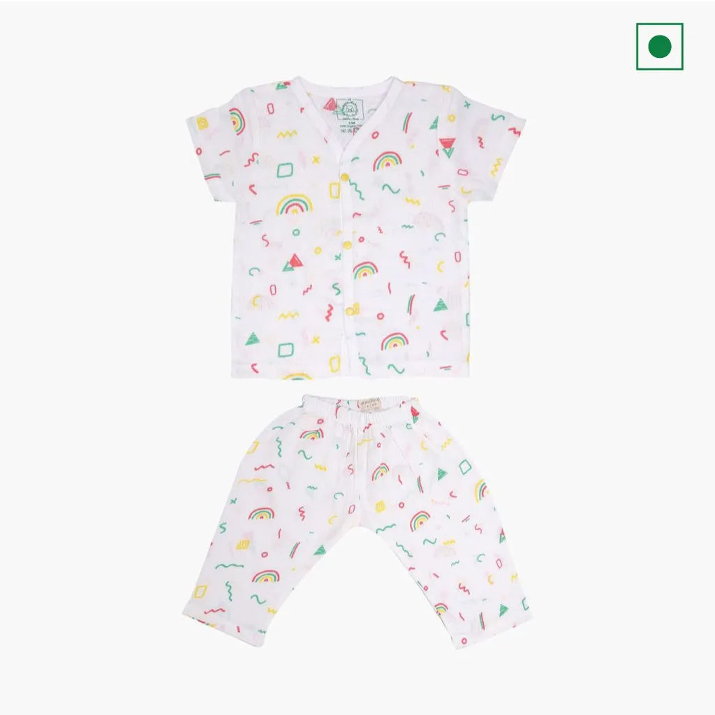 A Toddler Thing - Organic Muslin Sleepsuit Doodle Dance