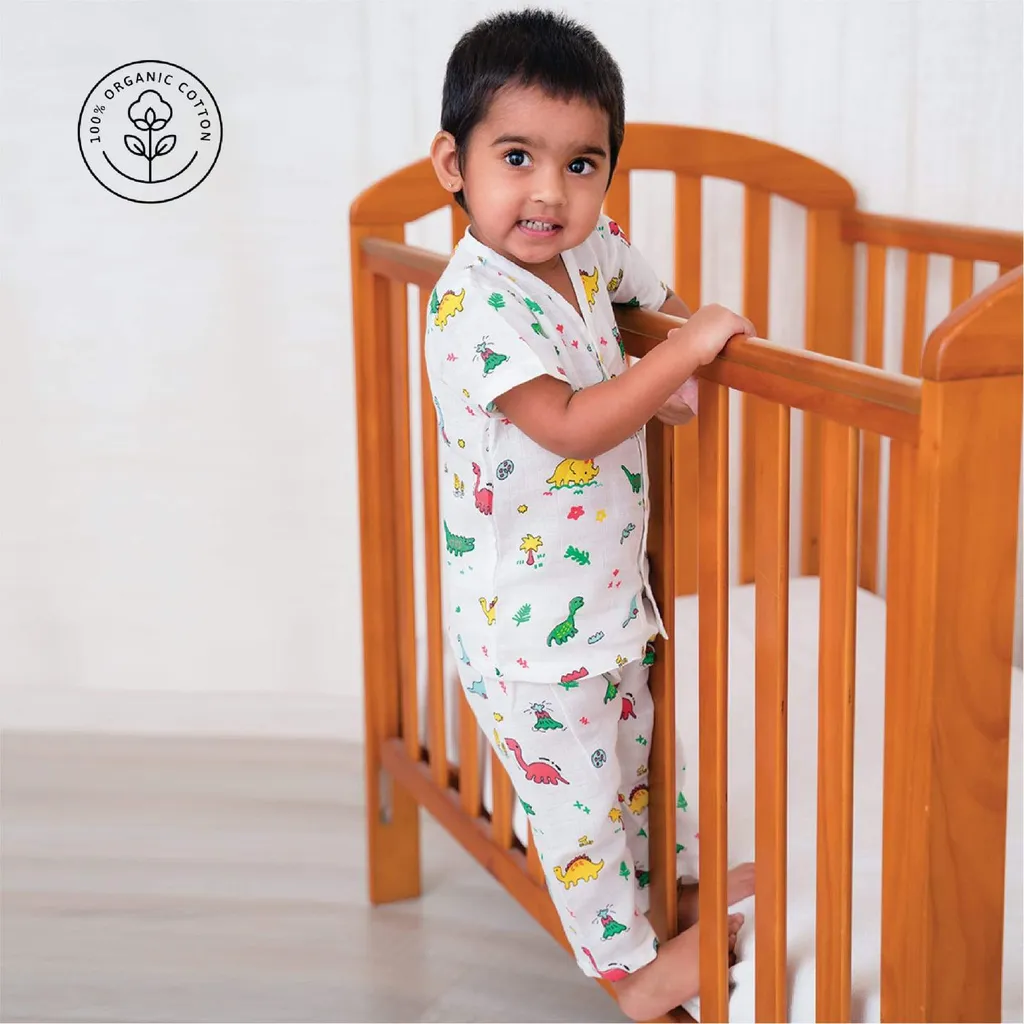 A Toddler Thing - Organic Muslin Sleepsuit Stoneage