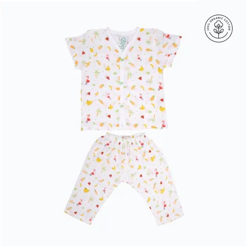A Toddler Thing - Organic Muslin Sleepsuit Tropical Love
