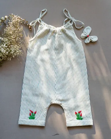 Pure Cloth Organic Cotton Extendable Baby Jumpsuit for Girls