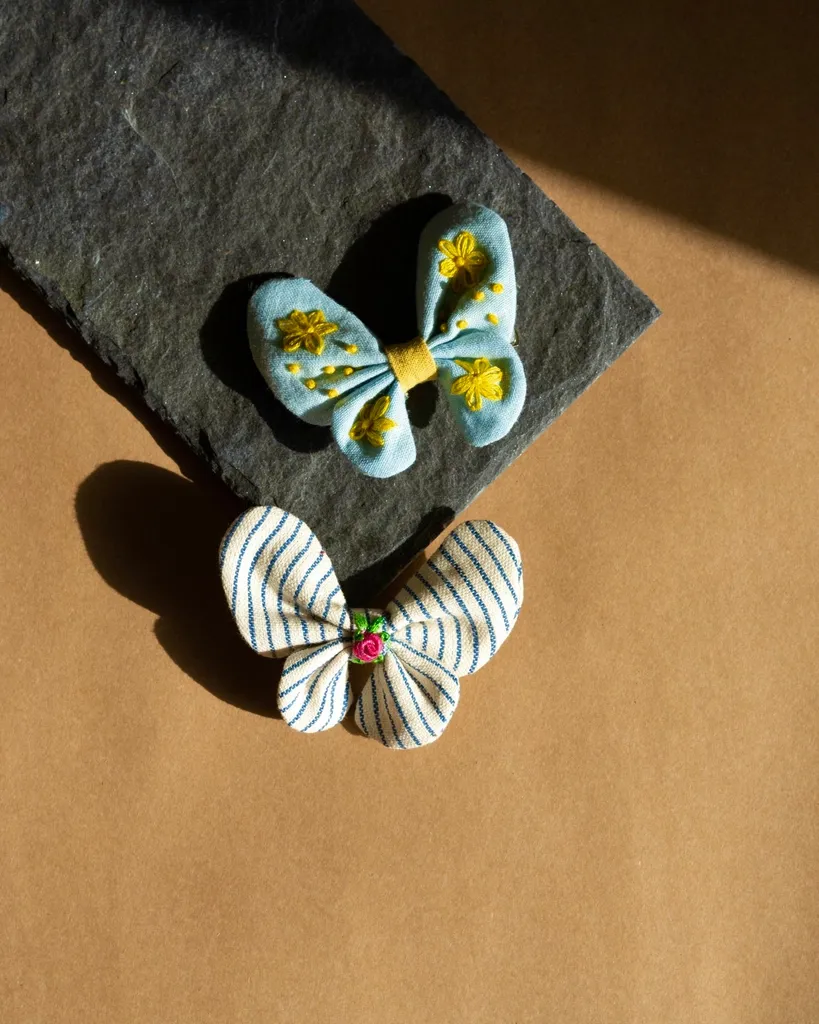 Pure Cloth Butterfly Hair Clips Combo