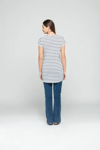 Basic Essentials Striped Layer Top in Black and White