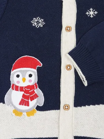Greendeer Penguine and Reindeer Sweater Combo - Navy and Red