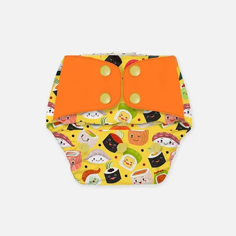 Snugkins Regular Diaper -Freesize Reusable (Fits babies 5-17kgs) - Mushi Sushi
