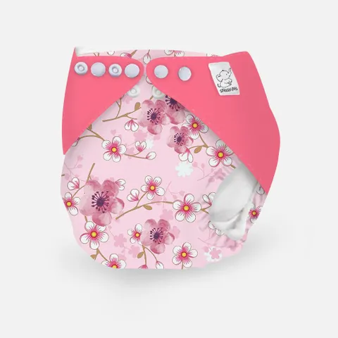 Snugkins New Age Reusable cloth diaper, Fits 5 -14kg babies Sakura