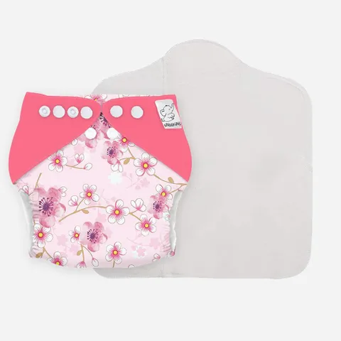 Snugkins New Age Reusable cloth diaper, Fits 5 -14kg babies Sakura