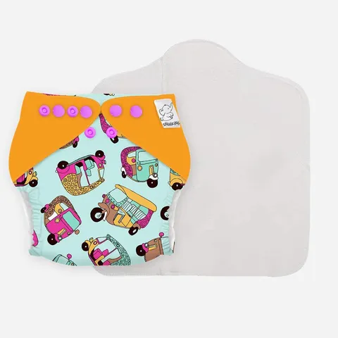 Snugkins New Age Reusable cloth diaper, Fits 5 -14kg babies Tuk Tuk