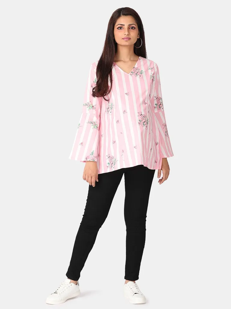 Pink Stripes Maternity and Nursing Top