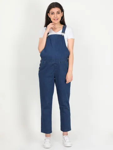Maternity Denim Dungaree with Elasticated