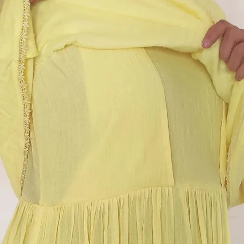 MoMoms Yellow Tier Dress with Nursing Cape