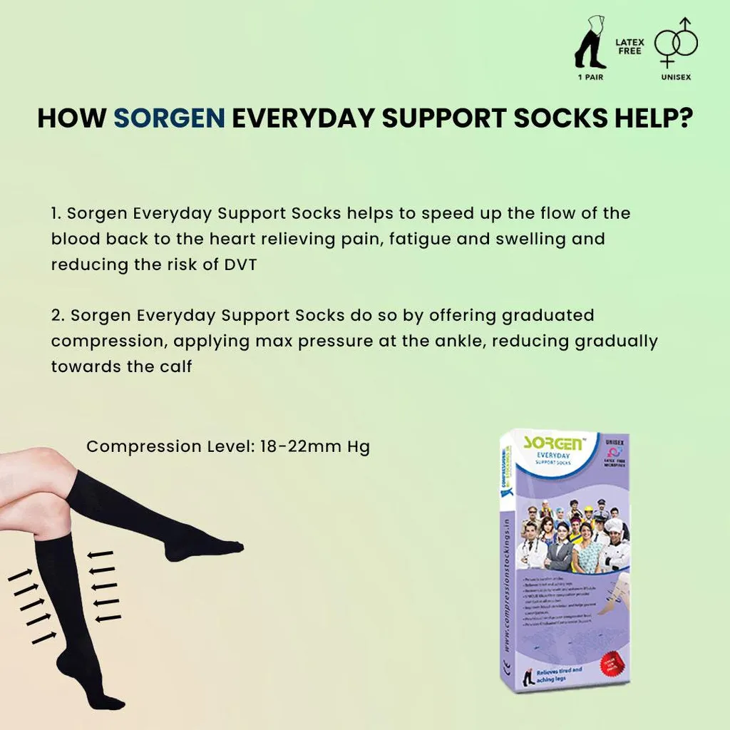 Sorgen Everyday Support Sock (Black, Beige)