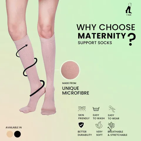 Sorgen Maternity Support Sock (Black, Beige)