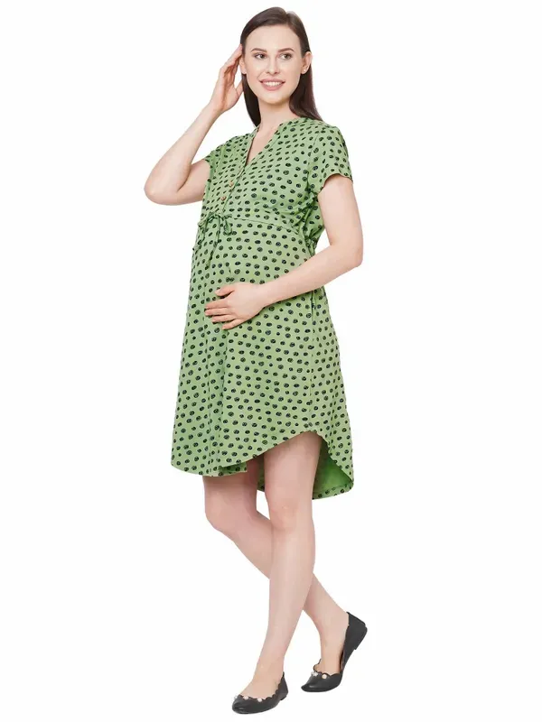 Mystere Paris Polka-Dot-Maternity-Dress