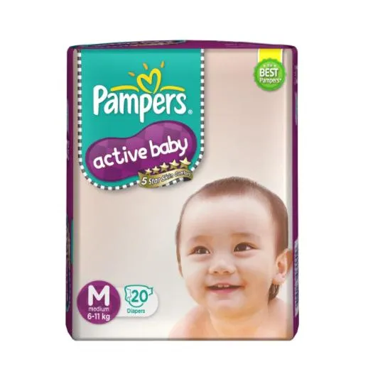 Pampers Active Baby Medium Size Diapers (20 Count)