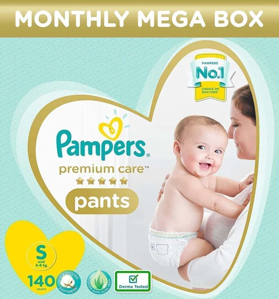 Pampers Premium Care Pants, Small diapers (SM), 140 Count