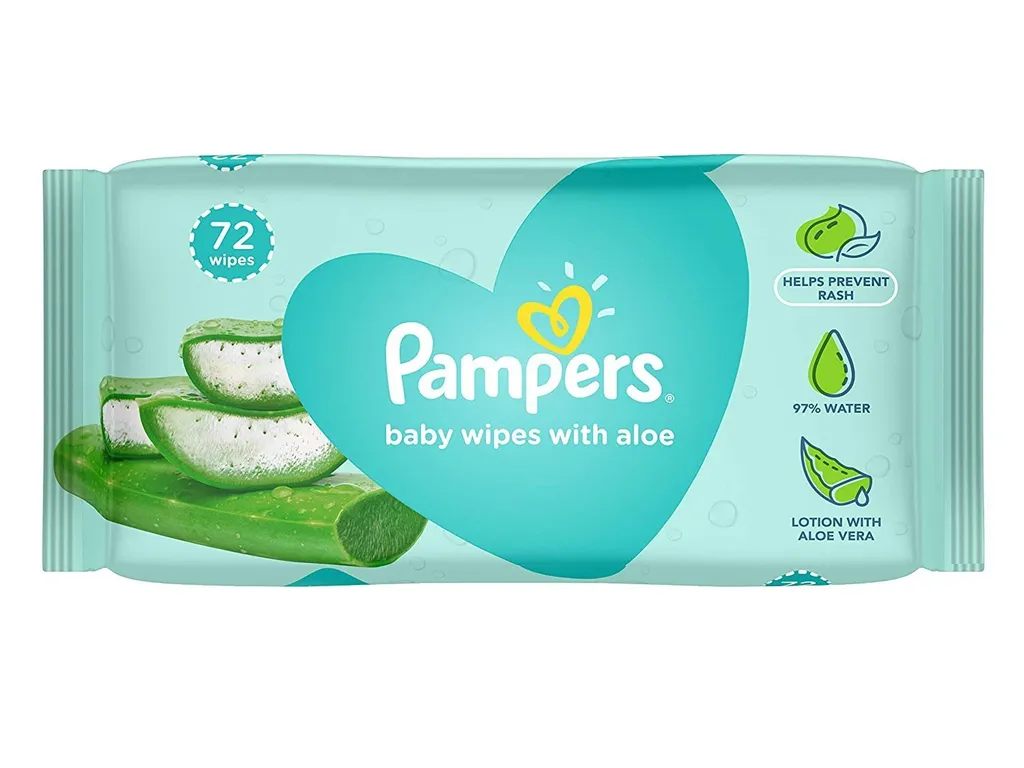Pampers Baby Gentle Wet Wipes with Aloe Vera, 72 Wipes