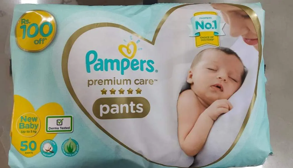 Pampers Premium Care Pants Diapers New Baby 50 Count