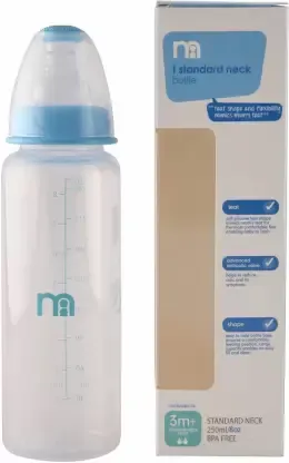 Mothercare Standard Neck Bottle - 250 ml (Blue)