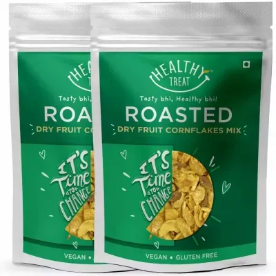 Healthy Treat Roasted Dry Fruit Cornflakes Mix 300 gm -Pack of 2-150 gm each