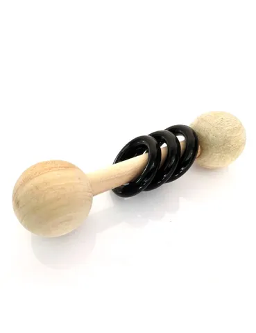 Ariro Toys Wooden Rattle - Dumbbell with Rings