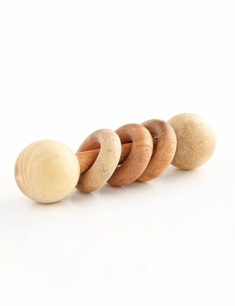 Ariro Toys Wooden Rattle - Dumbbell with bell