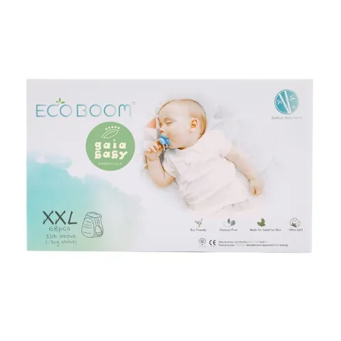 Gaia Baby Eco Boom Premium Bamboo Baby Pants Style Diapers Easy Wear Disposable Diaper Eco Nappies Natural Soft Diapers for Baby 68pcs/Pack Size-b Extra Extra Large