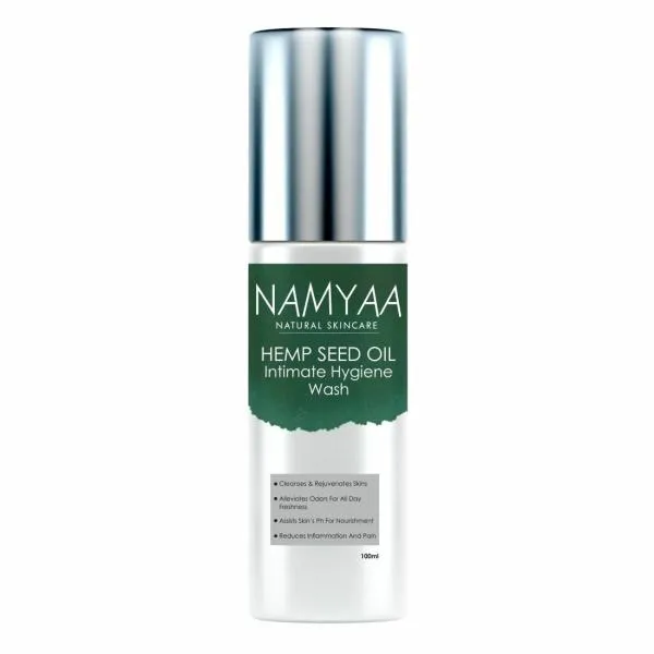 Namyaa Sensitive Intimate Hygiene Wash with Hemp Oil & Green Tea | Relieves Itching, Burning & Redness | Eliminates Odors | pH Balanced | 100ML