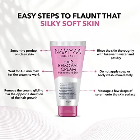 Namyaa Hair Removing Cream for Intimate Skin with After Wax Soothing Serum with Vitamin C
