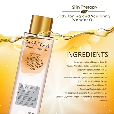 Namyaa Natural Science Body Toning/Sculpting Wonder Oil For Scars/Stretch Mark/Ageing/Uneven Skin Tone/Firming/Nourishment, 200 ml