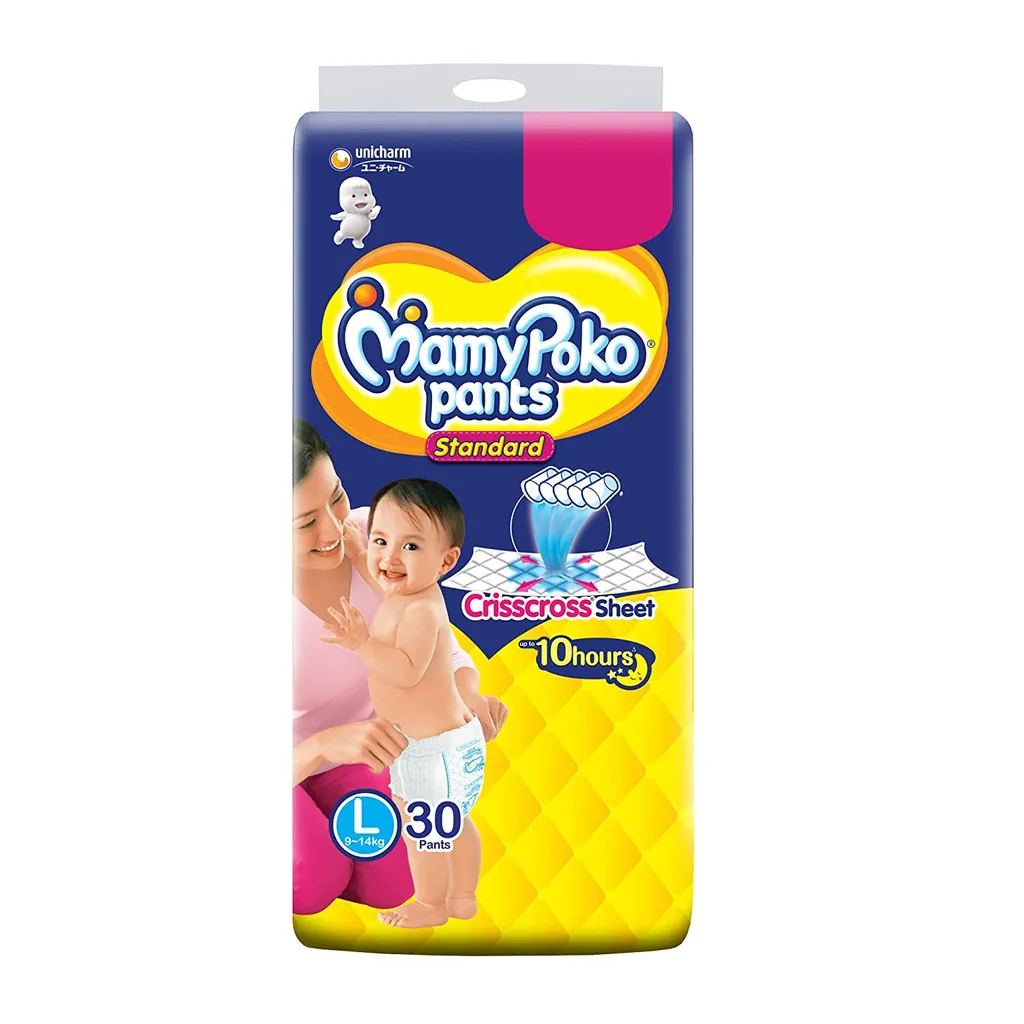 MamyPoko Standard Baby Diaper Pants, Large (9 - 14 kg) 30 Count
