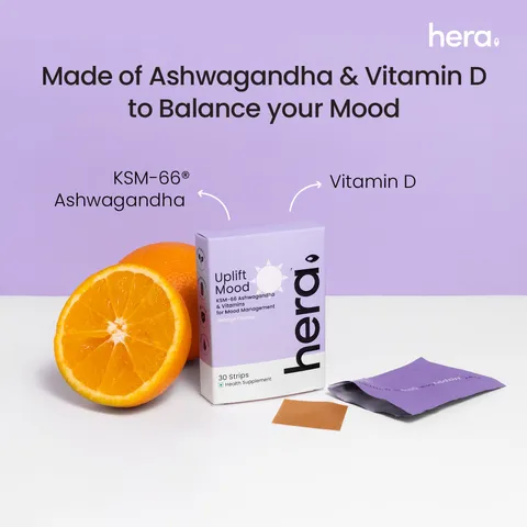 Hera Uplift Mood - Energy and Mood Managment - Ashwagandha and D Vitamins - 30 Strips