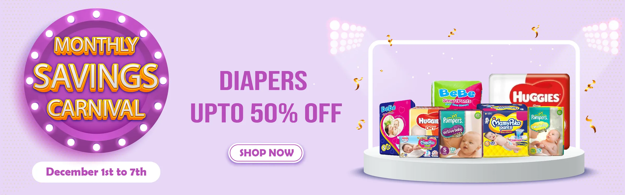 diapers savings carnival desk