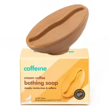 MCaffeine Cream Coffee Bath Soap with Cocoa Butter & Almond Milk for Deep Moisturization