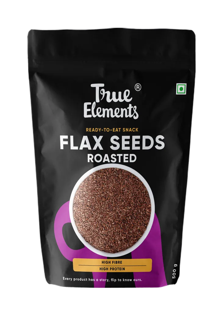 True Elements Roasted Flax Seeds 500gm