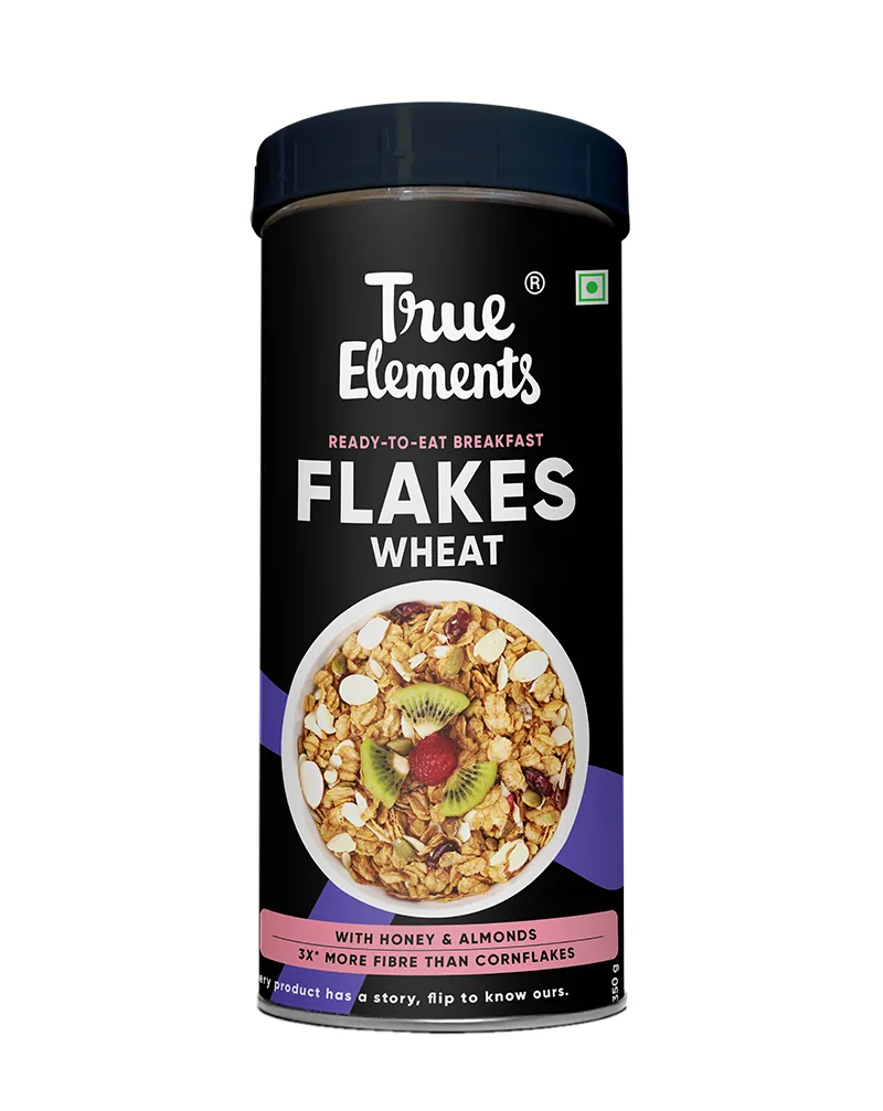 True Elements Wheat flakes Honey and Almonds 350g